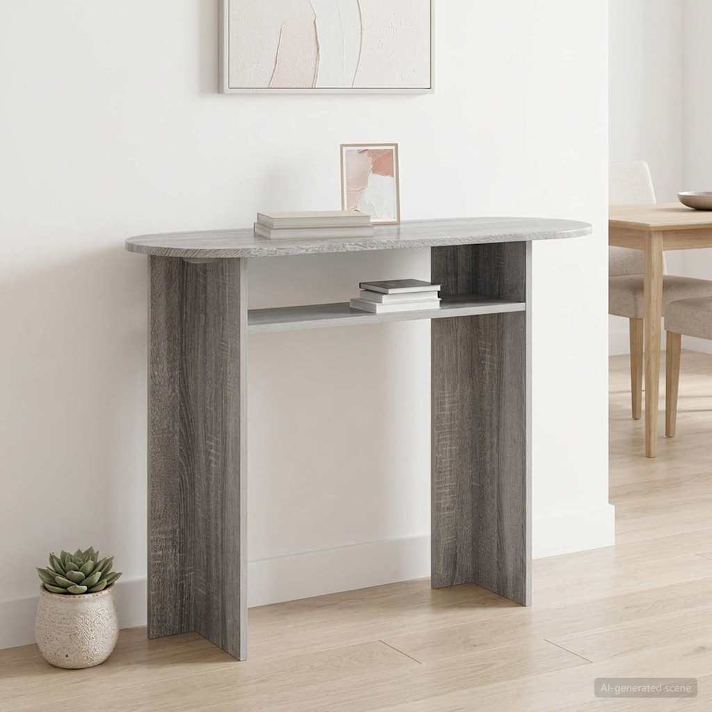 vidaXL Console Table Grey Sonoma 100 x 39.5 x 75 cm Engineered Wood