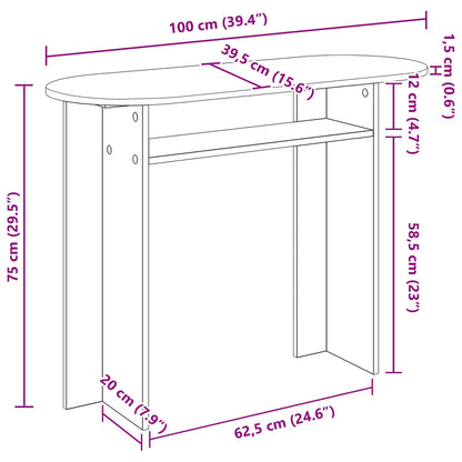 vidaXL Console Table Old Wood 100 x 39.5 x 75 cm Engineered Wood