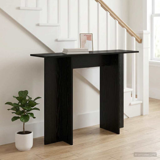 vidaXL Console Table Black Oak 100 x 30 x 75 cm Engineered Wood