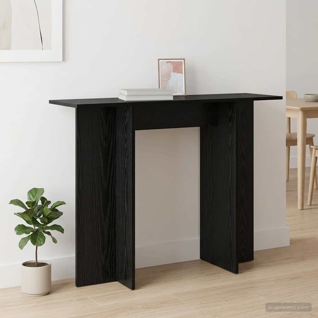 vidaXL Console Table Black Oak 100 x 30 x 75 cm Engineered Wood