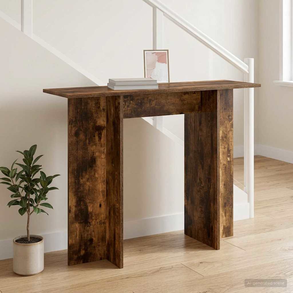 vidaXL Console Table Smoked Oak 100 x 30 x 75 cm Engineered Wood