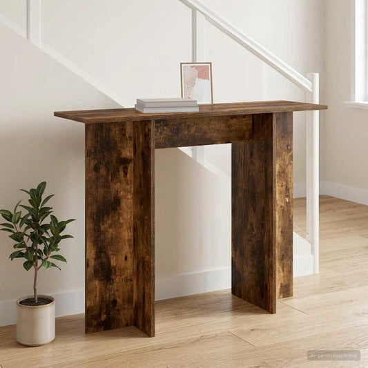 vidaXL Console Table Smoked Oak 100 x 30 x 75 cm Engineered Wood
