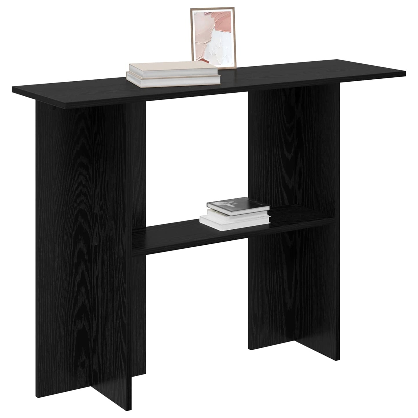 vidaXL Console Table Black Oak 100 x 30 x 75 cm Engineered Wood
