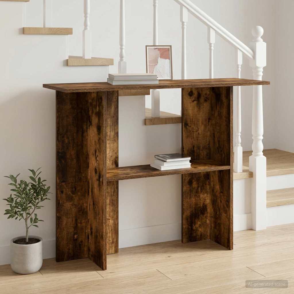 vidaXL Console Table Smoked Oak 100 x 30 x 75 cm Engineered Wood