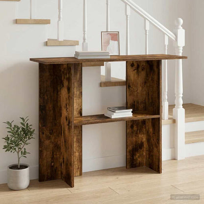 vidaXL Console Table Smoked Oak 100 x 30 x 75 cm Engineered Wood
