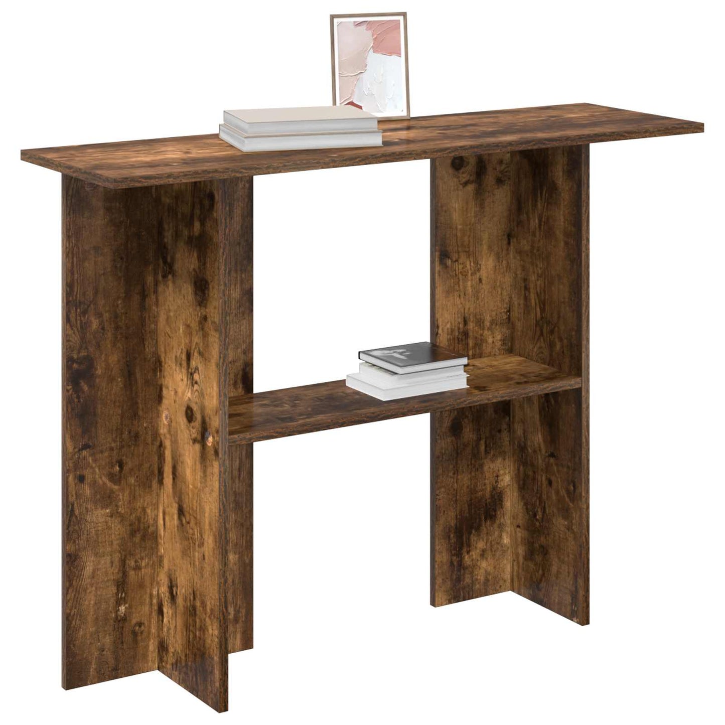 vidaXL Console Table Smoked Oak 100 x 30 x 75 cm Engineered Wood