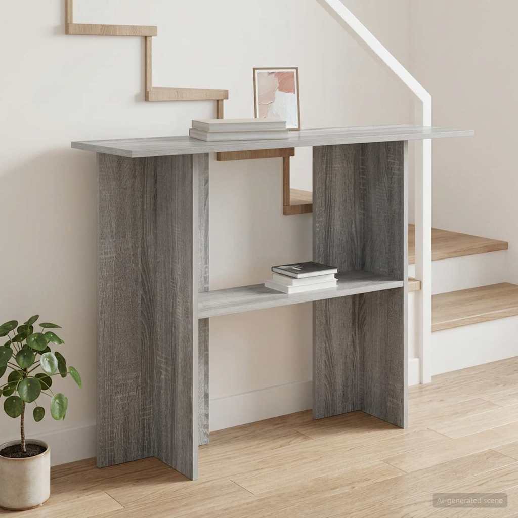 vidaXL Console Table Grey Sonoma 100 x 30 x 75 cm Engineered Wood