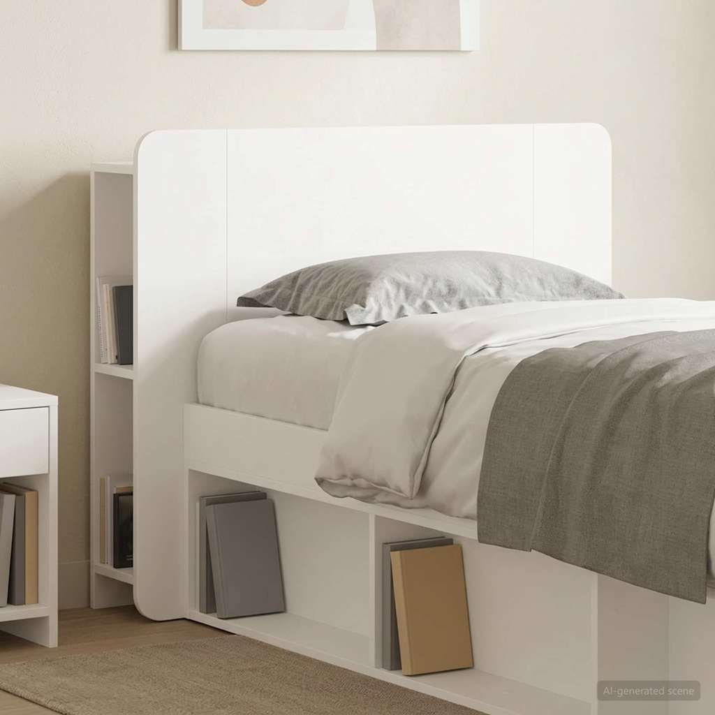 vidaXL Headboard Cabinet with Storage White Engineered Wood
