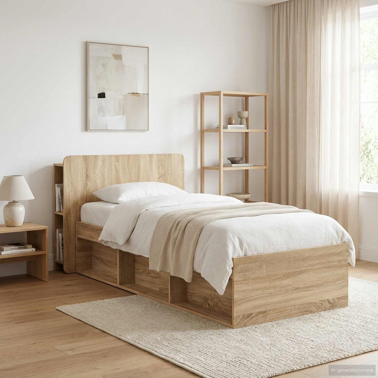 vidaXL Headboard Cabinet with Storage Sonoma Oak Engineered Wood
