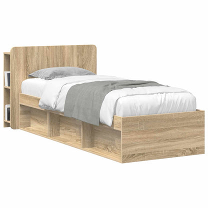 vidaXL Headboard Cabinet with Storage Sonoma Oak Engineered Wood