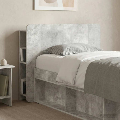 vidaXL Headboard Cabinet with Storage Concrete Grey Engineered Wood
