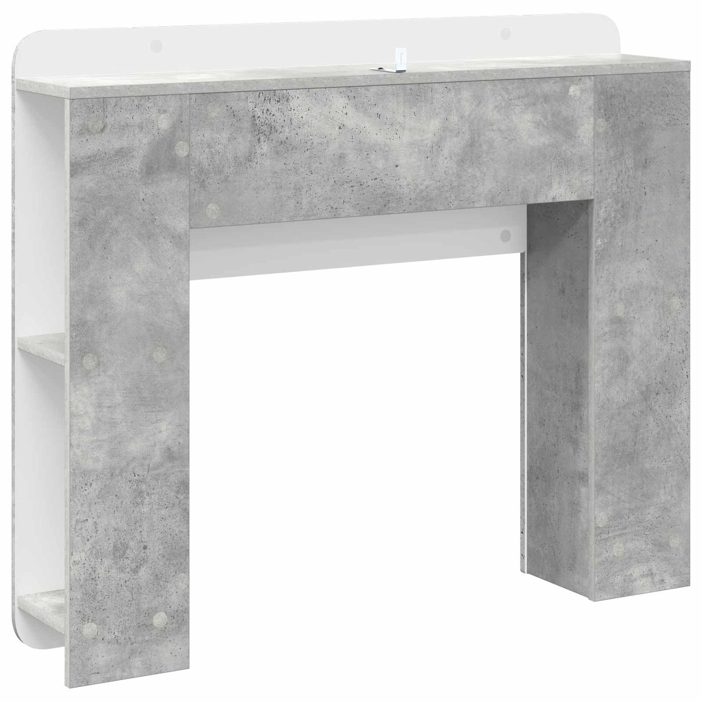 vidaXL Headboard Cabinet with Storage Concrete Grey Engineered Wood