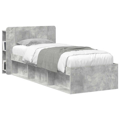 vidaXL Headboard Cabinet with Storage Concrete Grey Engineered Wood