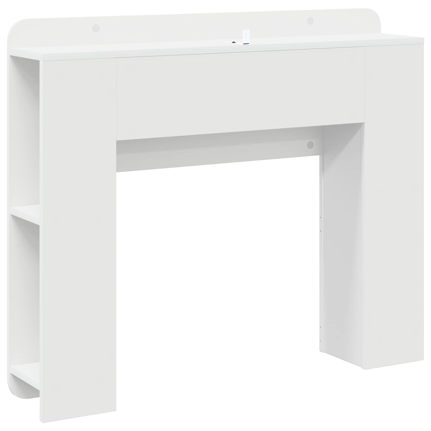 vidaXL Headboard Cabinet with Storage High Gloss White Engineered Wood