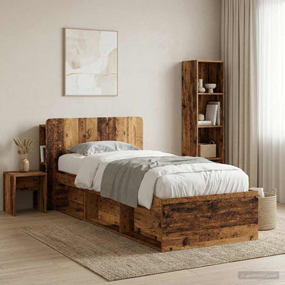 vidaXL Headboard Cabinet with Storage Old Wood Engineered Wood