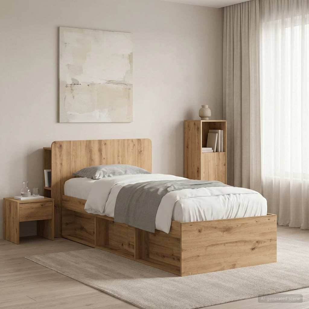 vidaXL Headboard Cabinet Artisan Oak 80 cm Engineered Wood