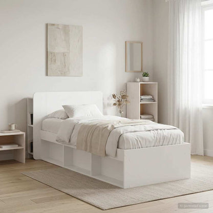 vidaXL Headboard Cabinet with Storage White Engineered Wood