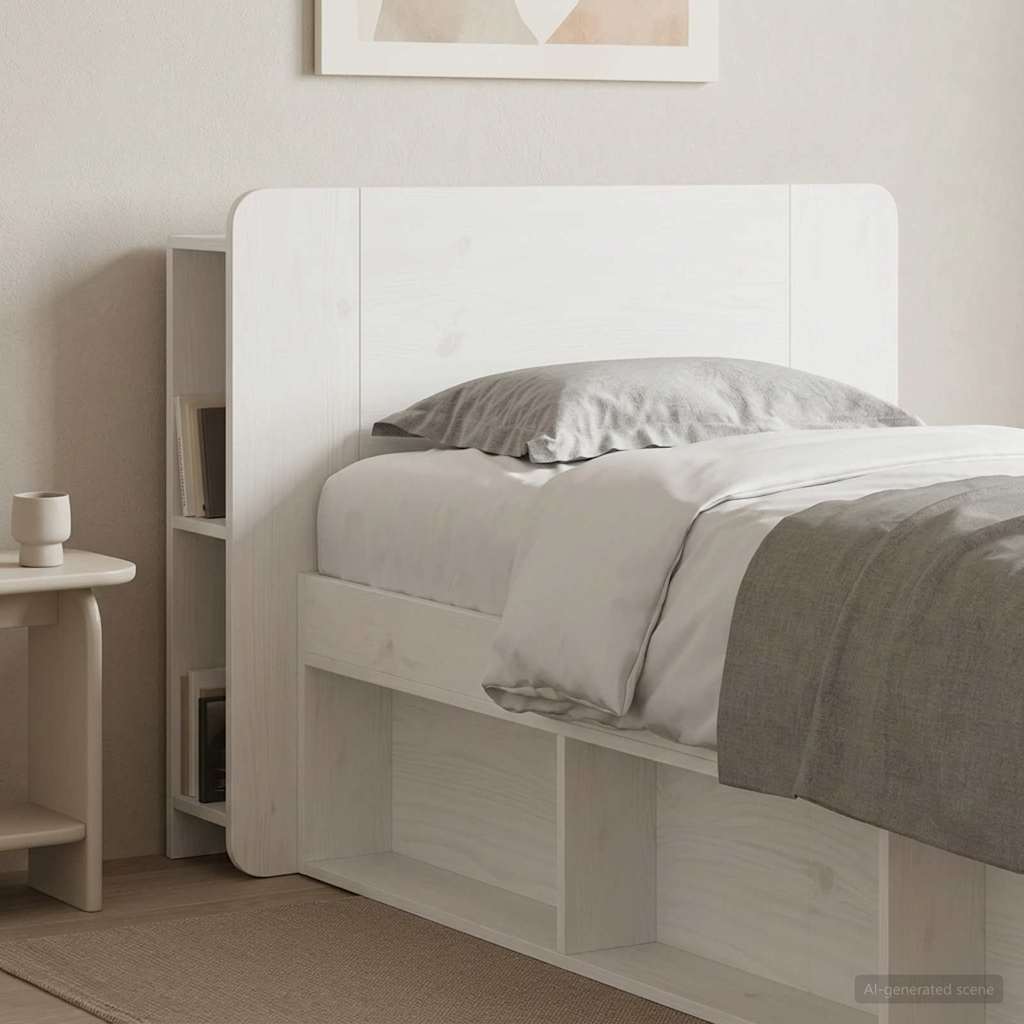 vidaXL Headboard Cabinet with Storage White Engineered Wood
