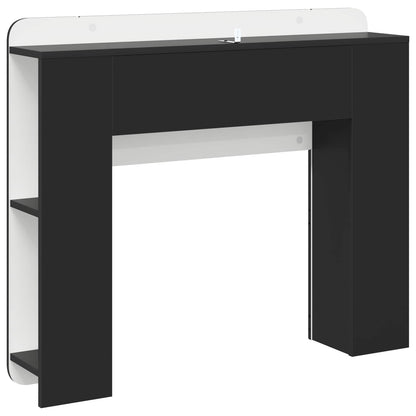 vidaXL Headboard Cabinet with Storage Black Engineered Wood