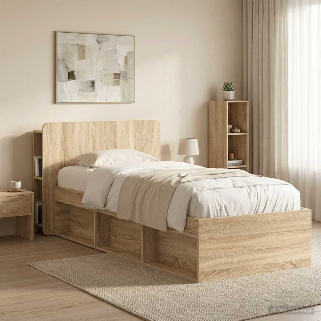 vidaXL Headboard Cabinet with Storage Sonoma Oak Engineered Wood