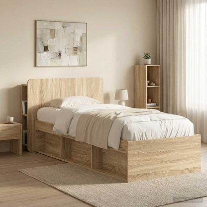 vidaXL Headboard Cabinet with Storage Sonoma Oak Engineered Wood
