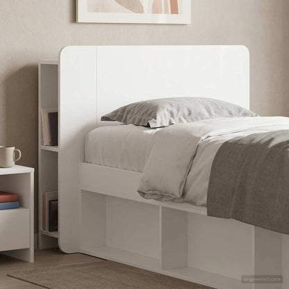 vidaXL Headboard Cabinet with Storage High Gloss White Engineered Wood