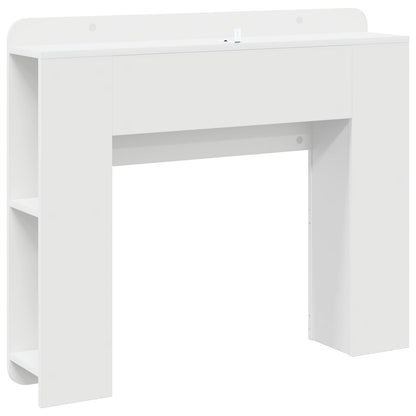 vidaXL Headboard Cabinet with Storage High Gloss White Engineered Wood