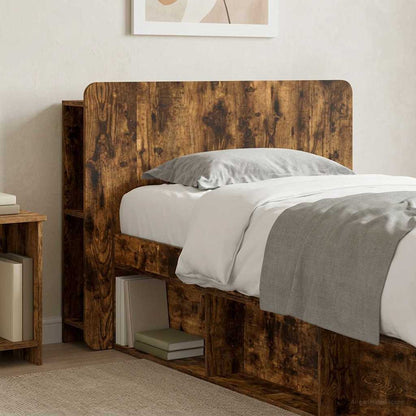 vidaXL Headboard Cabinet with Storage Smoked Oak Engineered Wood