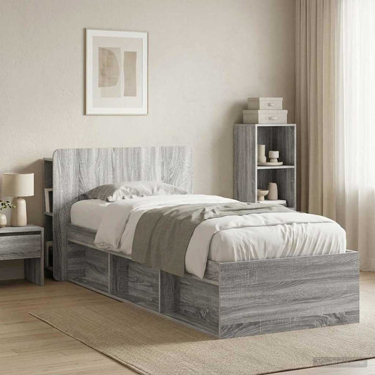 vidaXL Headboard Cabinet with Storage Grey Sonoma Engineered Wood