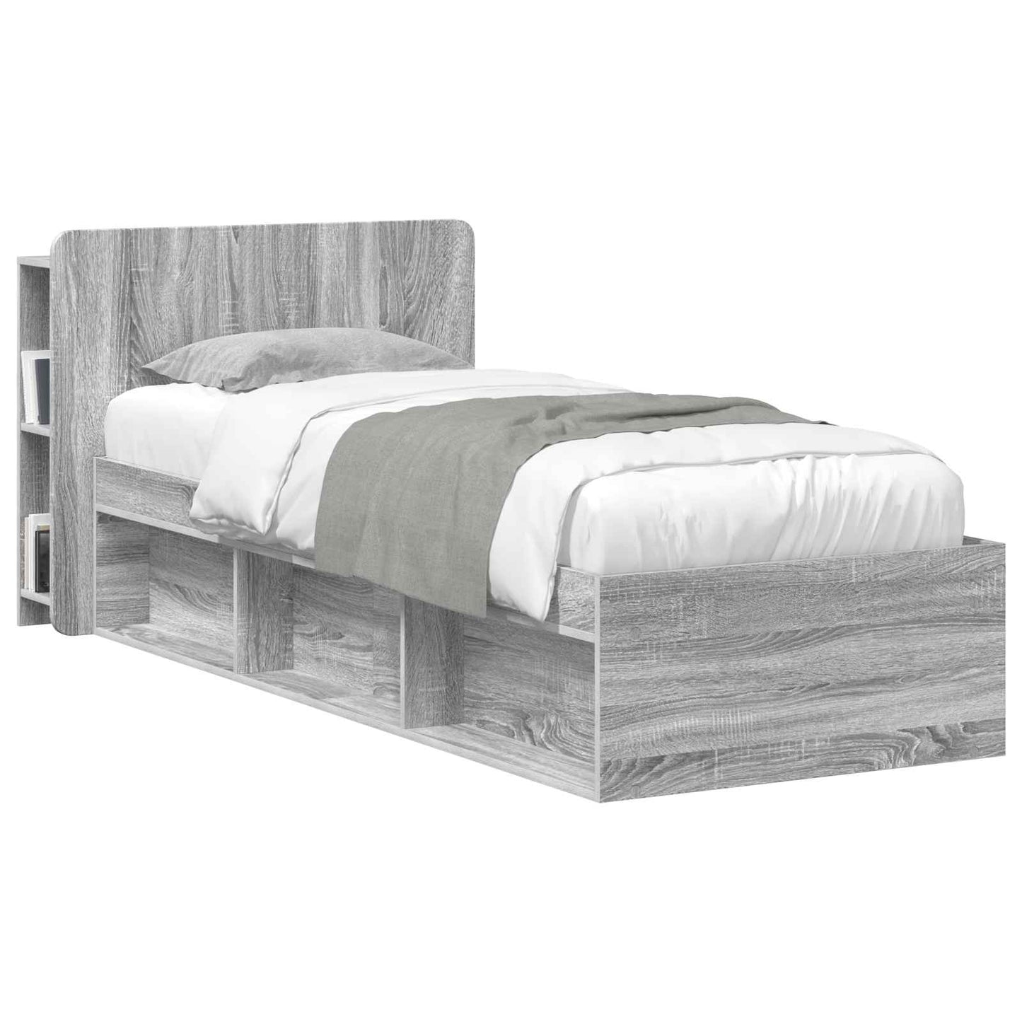 vidaXL Headboard Cabinet with Storage Grey Sonoma Engineered Wood