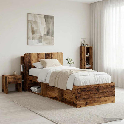 vidaXL Headboard Cabinet with Storage Old Wood Engineered Wood