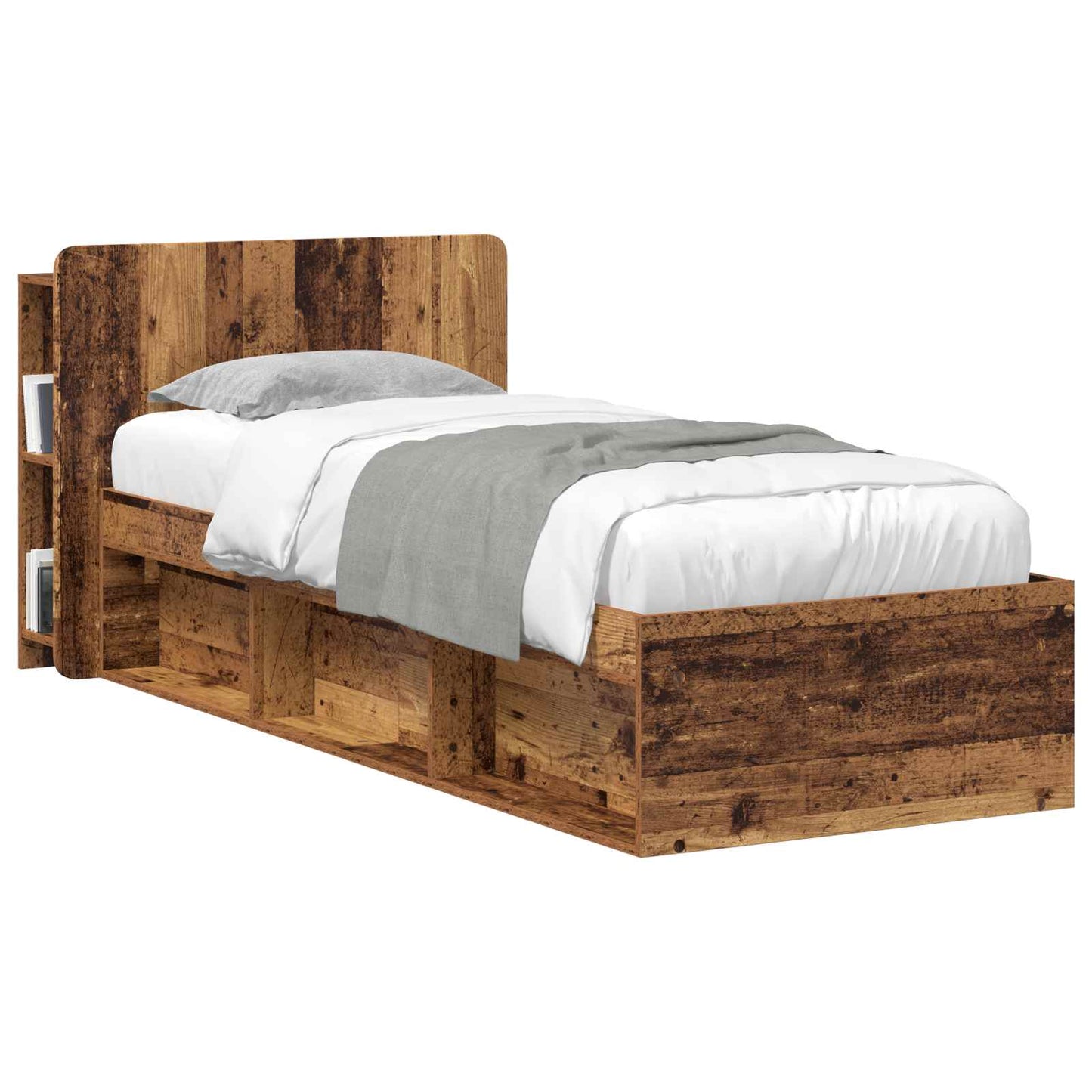 vidaXL Headboard Cabinet with Storage Old Wood Engineered Wood