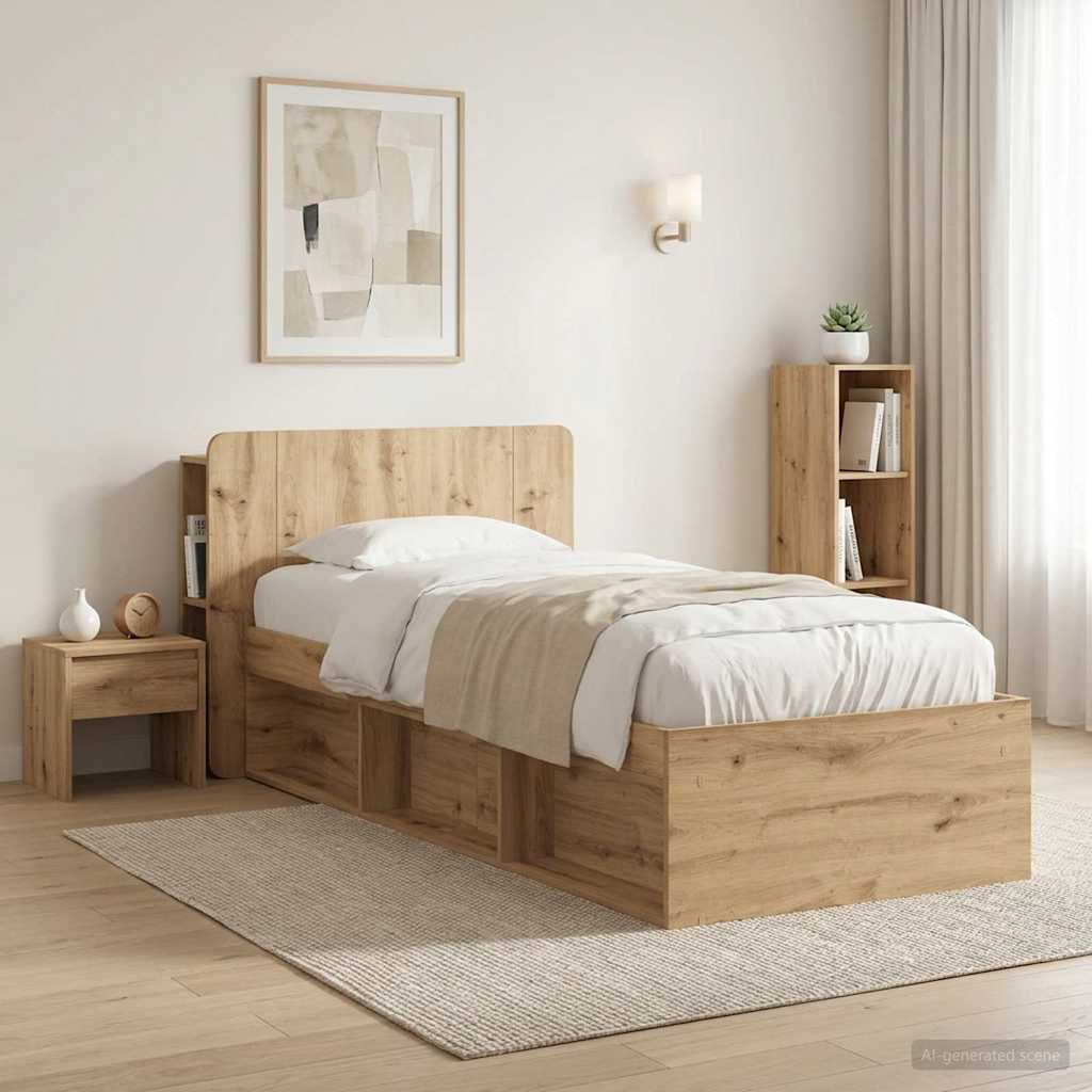 vidaXL Headboard Cabinet Artisan Oak 100 cm Engineered Wood