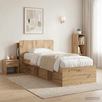 vidaXL Headboard Cabinet Artisan Oak 100 cm Engineered Wood