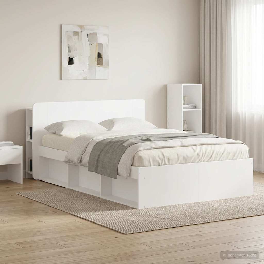 vidaXL Headboard Cabinet White 135 x 18.5 x 80 cm Engineered Wood