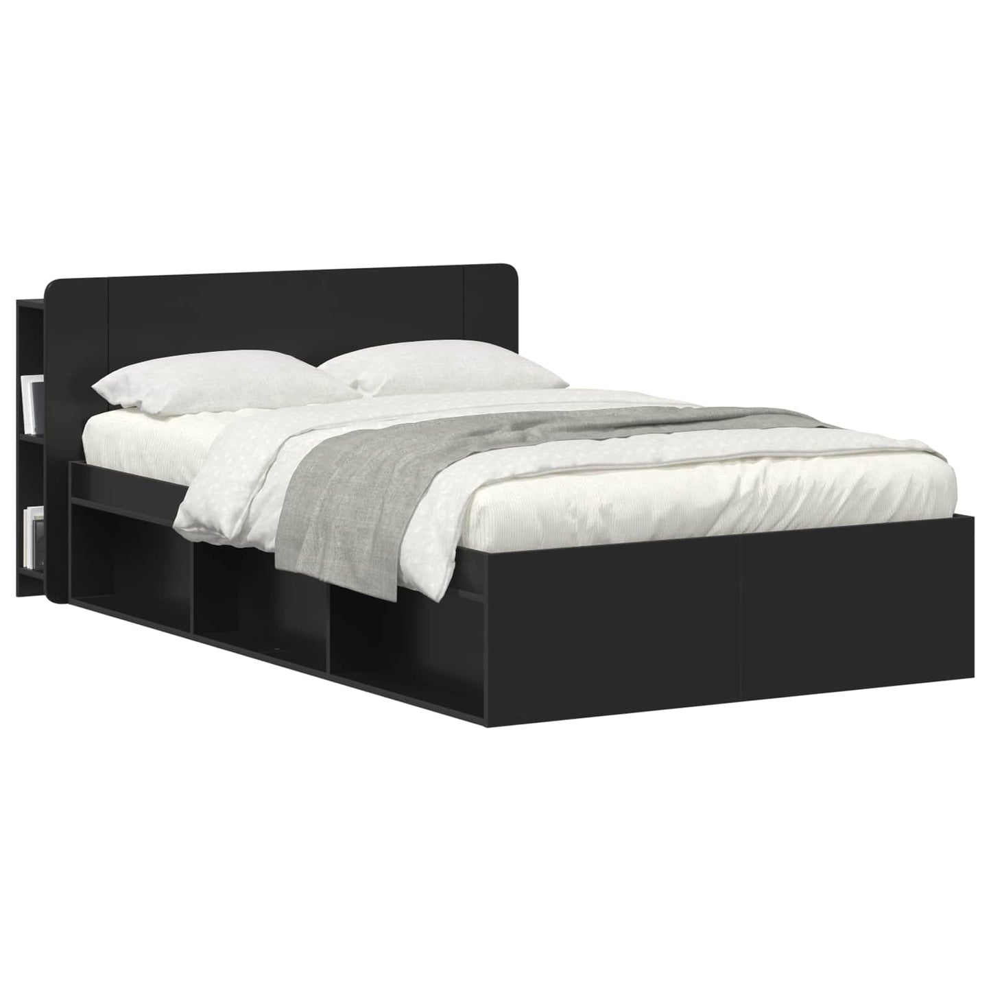 vidaXL Headboard Cabinet Black 135 x 18.5 x 80 cm Engineered Wood