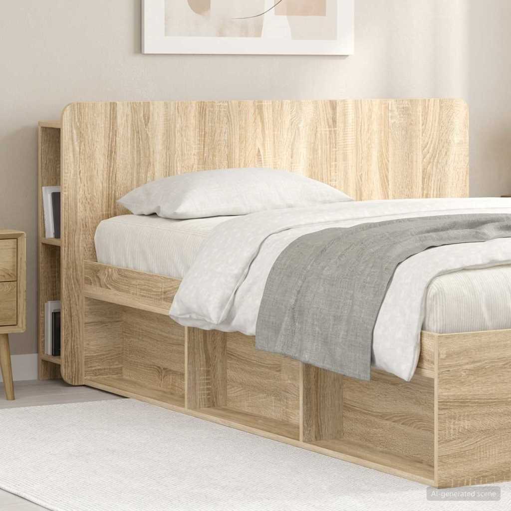 vidaXL Headboard Cabinet with Storage Sonoma Engineered Wood