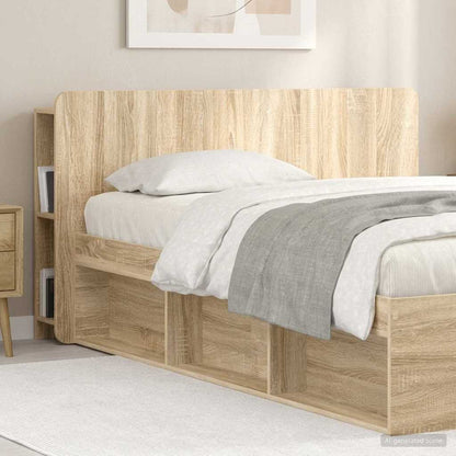 vidaXL Headboard Cabinet with Storage Sonoma Engineered Wood
