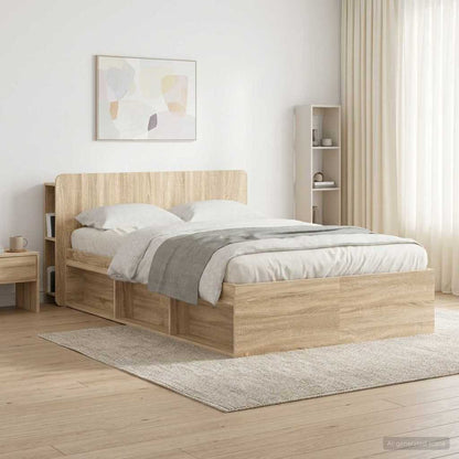 vidaXL Headboard Cabinet with Storage Sonoma Engineered Wood