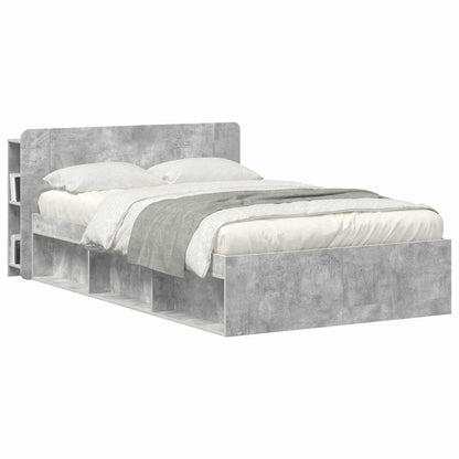 vidaXL Headboard Cabinet with Storage Concrete Grey Engineered Wood