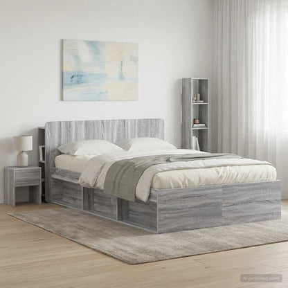 vidaXL Headboard Cabinet with Storage Grey Sonoma Engineered Wood