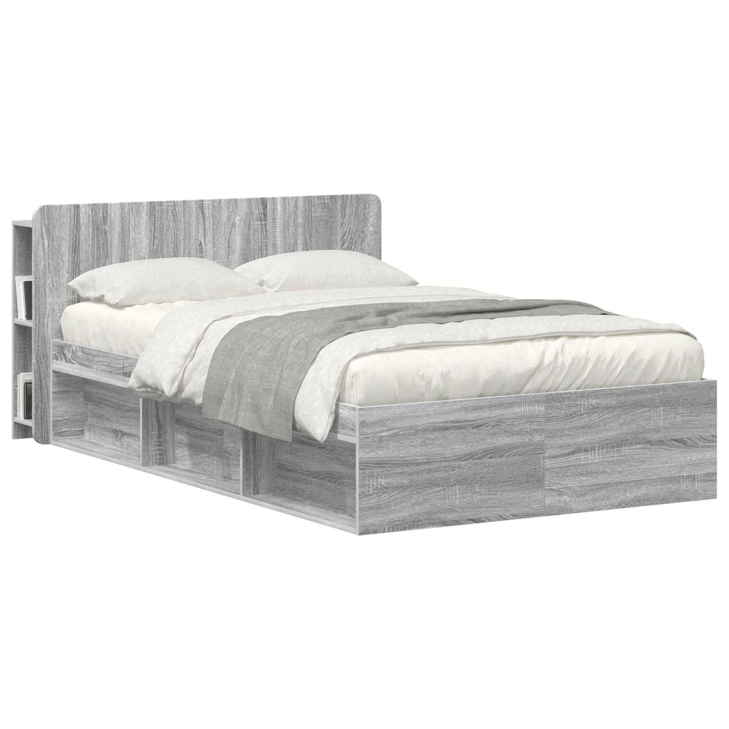 vidaXL Headboard Cabinet with Storage Grey Sonoma Engineered Wood