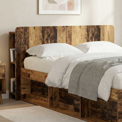 vidaXL Headboard Cabinet with Storage Old Wood Engineered Wood