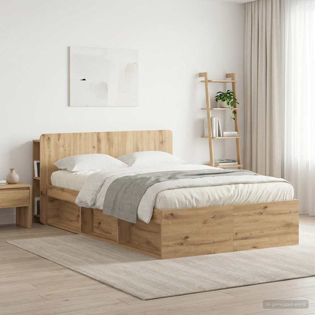 vidaXL Headboard Cabinet Artisan Oak Engineered Wood