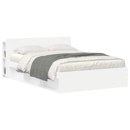 vidaXL Headboard Cabinet with Storage White Engineered Wood