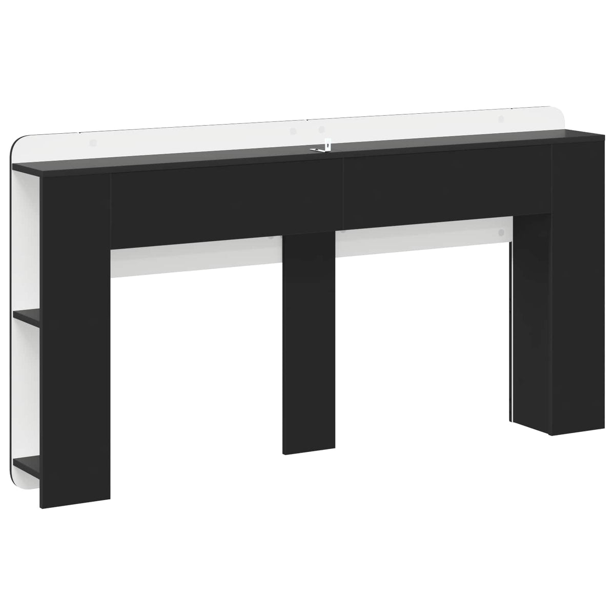 vidaXL Headboard Cabinet with Storage Black Engineered Wood