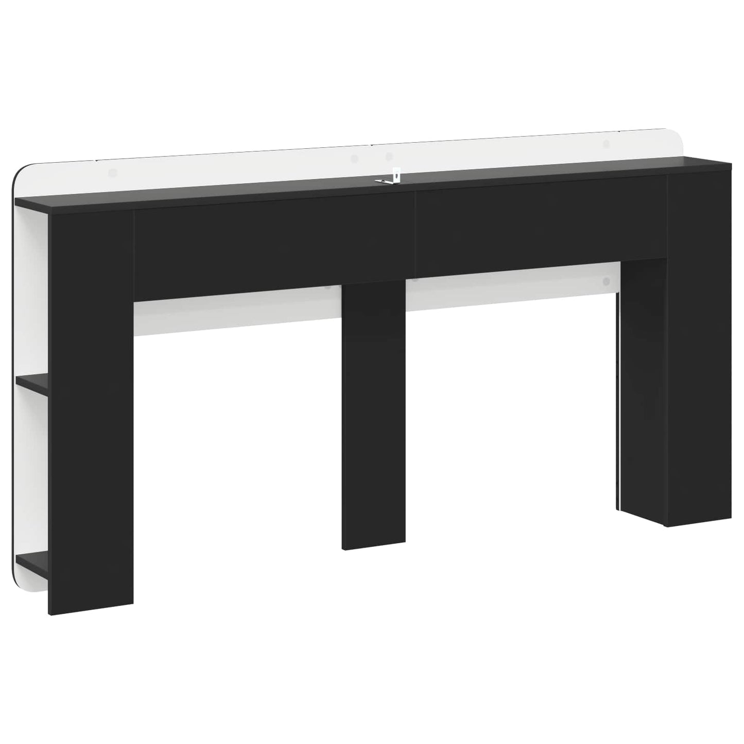vidaXL Headboard Cabinet with Storage Black Engineered Wood