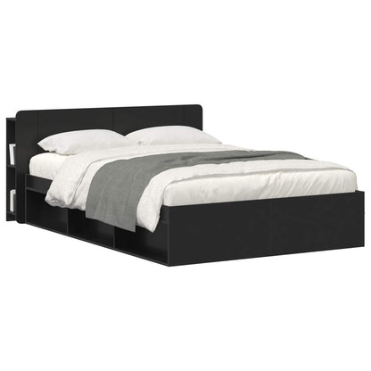 vidaXL Headboard Cabinet with Storage Black Engineered Wood