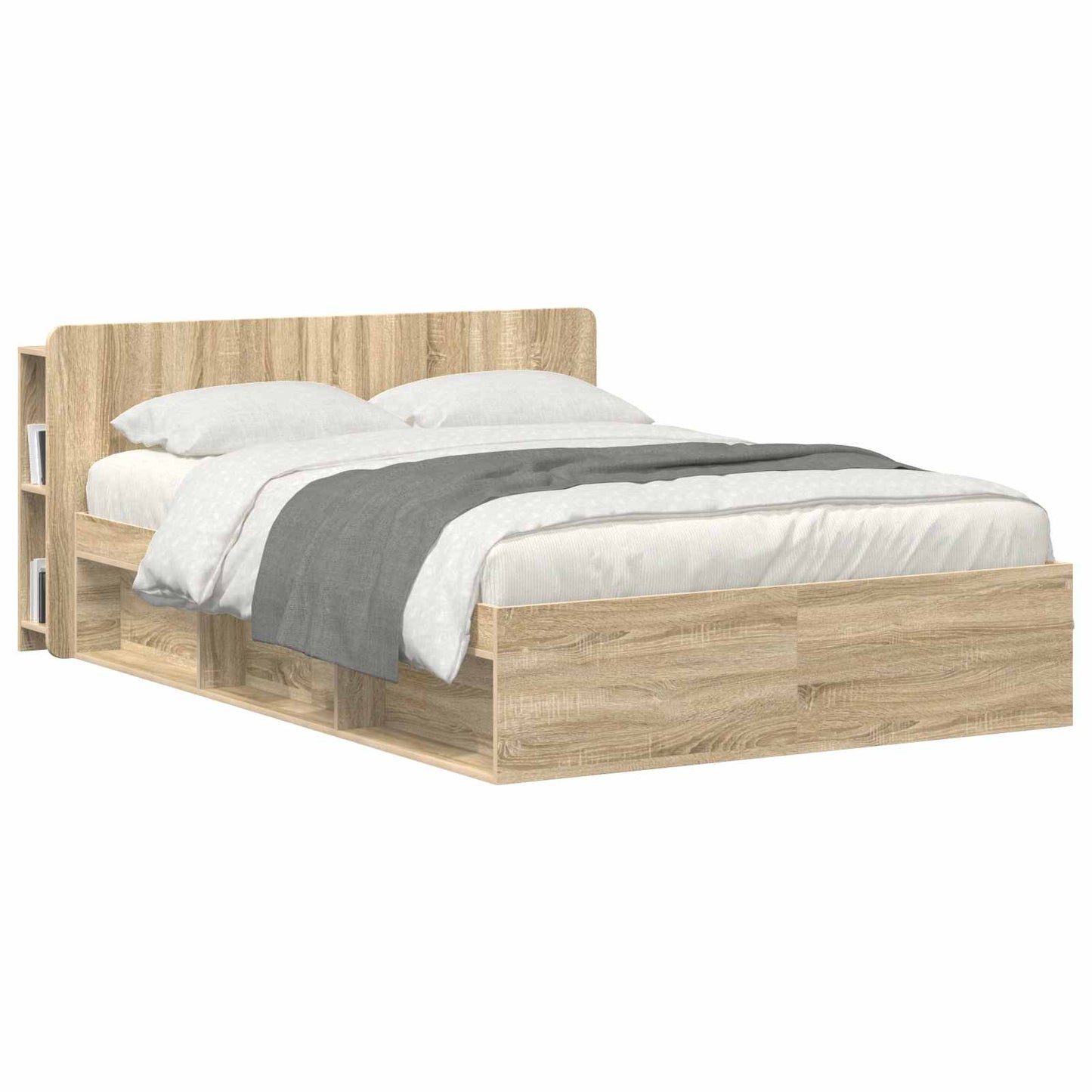 vidaXL Headboard Cabinet with Storage Sonoma Oak Engineered Wood