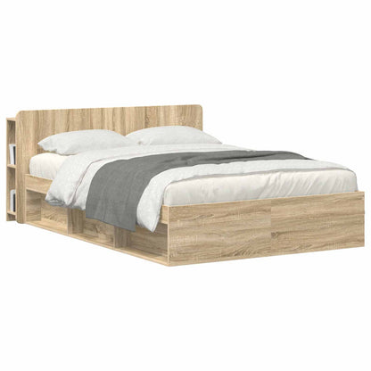 vidaXL Headboard Cabinet with Storage Sonoma Oak Engineered Wood